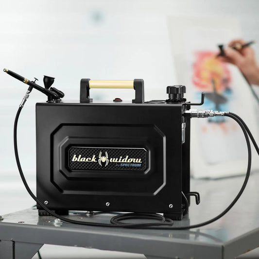 Kit compresseur aérographe professionnel de SPECTRUM - BLACK WIDOW