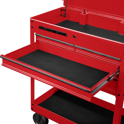 Chariot technique  30 po, 4 tiroirs, rouge - US GENERAL