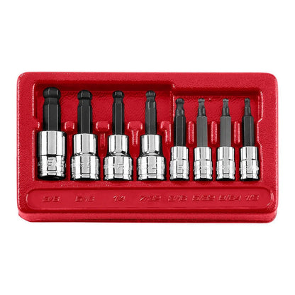 Jeu de 8 douilles hexagonales à billes professionnelles, entraînement SAE 1/4 po et 3/8 po - ICON