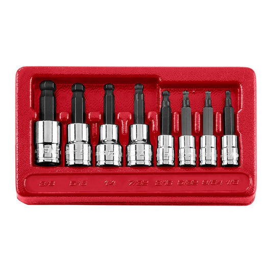 Jeu de 8 douilles hexagonales à billes professionnelles, entraînement SAE 1/4 po et 3/8 po - ICON