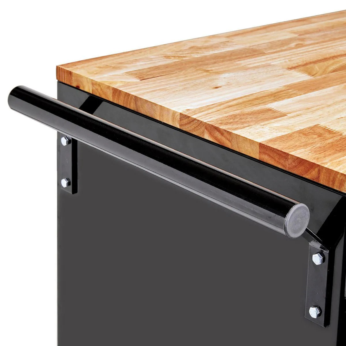 Établi mobile  46 po avec plateau en bois massif, noir - YUKON