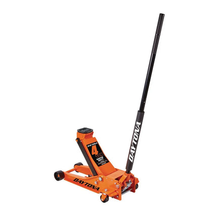 Cric hydraulique professionnel  4 tonnes avec pompe rapide, orange - DAYTONA