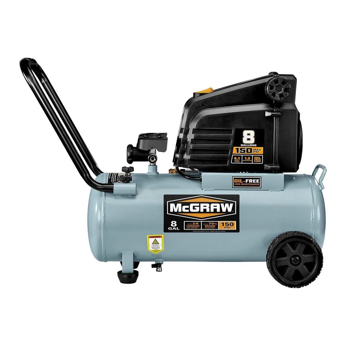 McGraw™ 8 Gallon 1.5 HP 150 PSI Compressor 