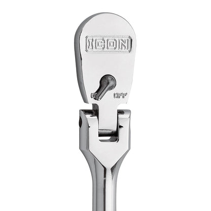 ICON 1/4" Professional Flex Head Ratchet Wrench with Comfort Grip