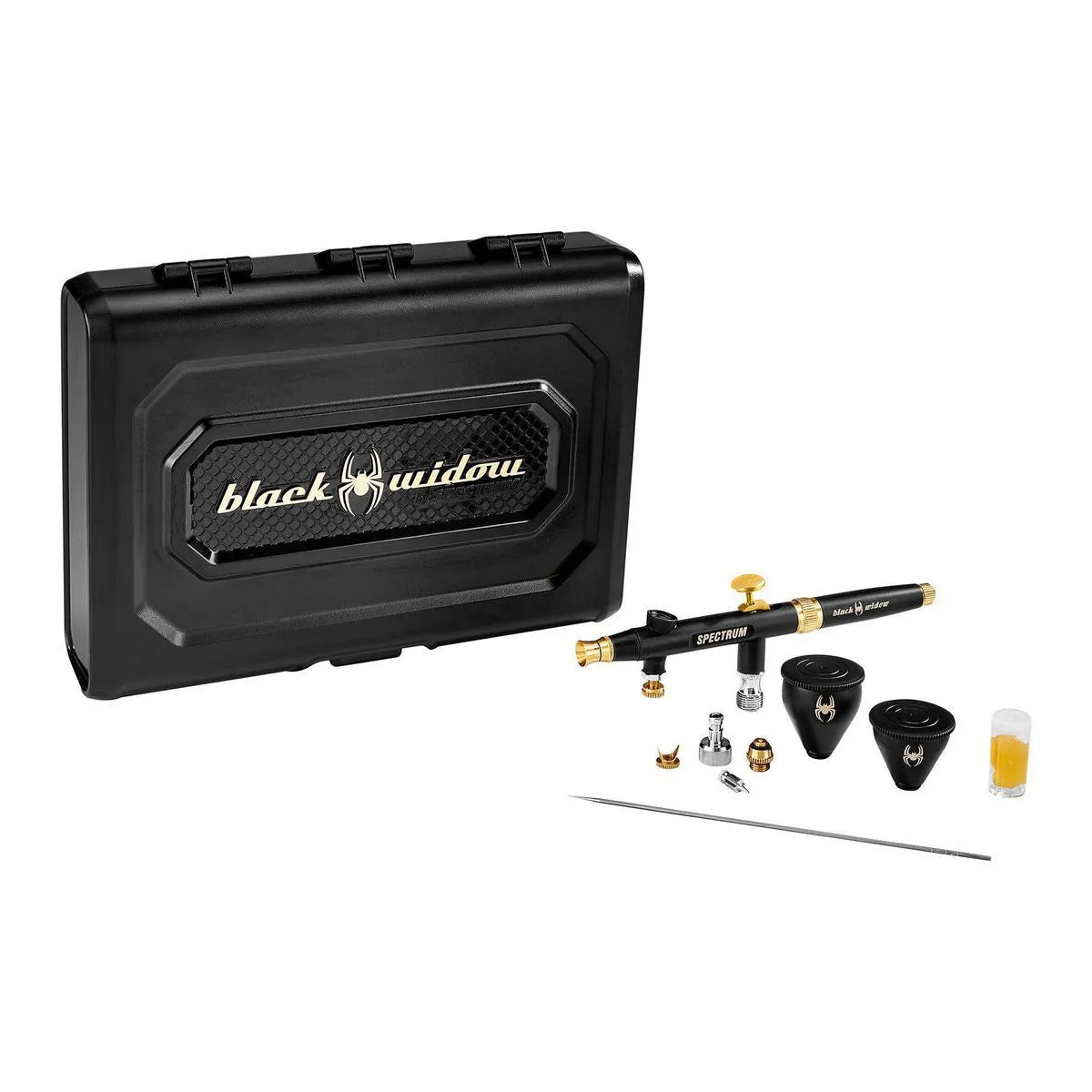 BLACK WIDOW DE SPECTRUM 0,2 mm, 0,3 mm Aérographe à double action, à alimentation par gravité et à contrôle de précision