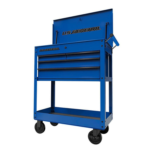 US GENERAL 30" 4-Drawer Technical Cart, Blue