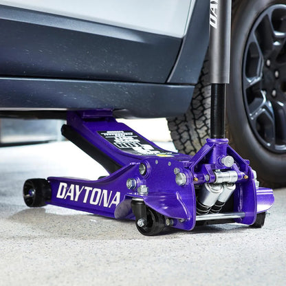 Cric hydraulique 3 tonnes à profil bas et ultra-résistant avec pompe rapide, violet métallisé - DAYTONA