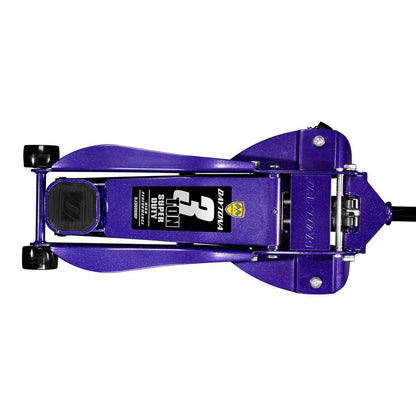 Cric hydraulique 3 tonnes à profil bas et ultra-résistant avec pompe rapide, violet métallisé - DAYTONA