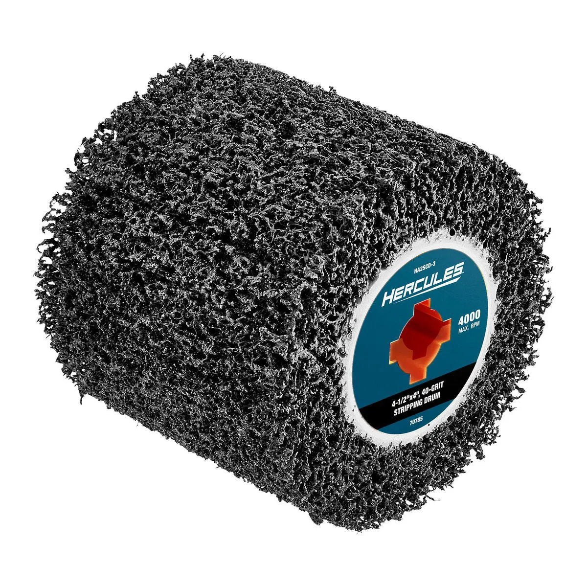 Tambour de décapage HERCULES 4-1/2 po x 4 po x 3/4 po, grain 40 pour outils de conditionnement de surface
