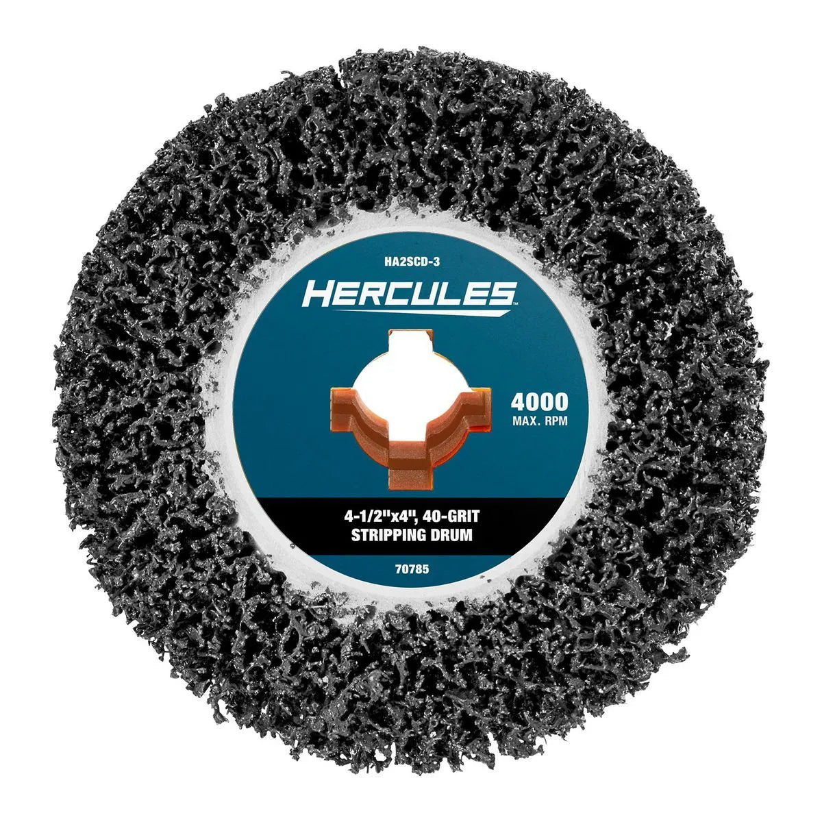 Tambour de décapage HERCULES 4-1/2 po x 4 po x 3/4 po, grain 40 pour outils de conditionnement de surface
