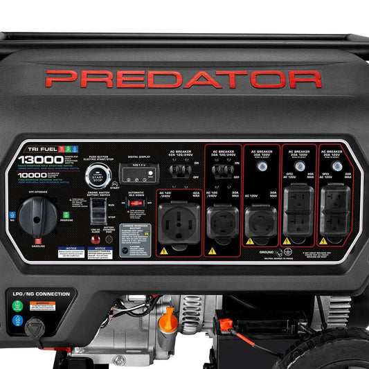 13,000 Watt Tri-Fuel Generator, Gasoline, Propane and Natural Gas - PREDATOR