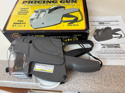 PISTOLET DE TARIFICATION 2 lignes Étiquette   Rouleau d'étiquettes de manuel d'instructions