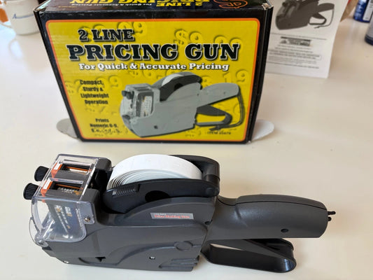 PISTOLET DE TARIFICATION 2 lignes Étiquette   Rouleau d'étiquettes de manuel d'instructions