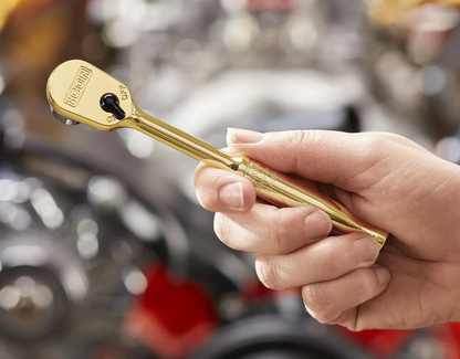 ICON Clé à cliquet professionnelle 1/4 po – Édition spéciale plaquée or 24k