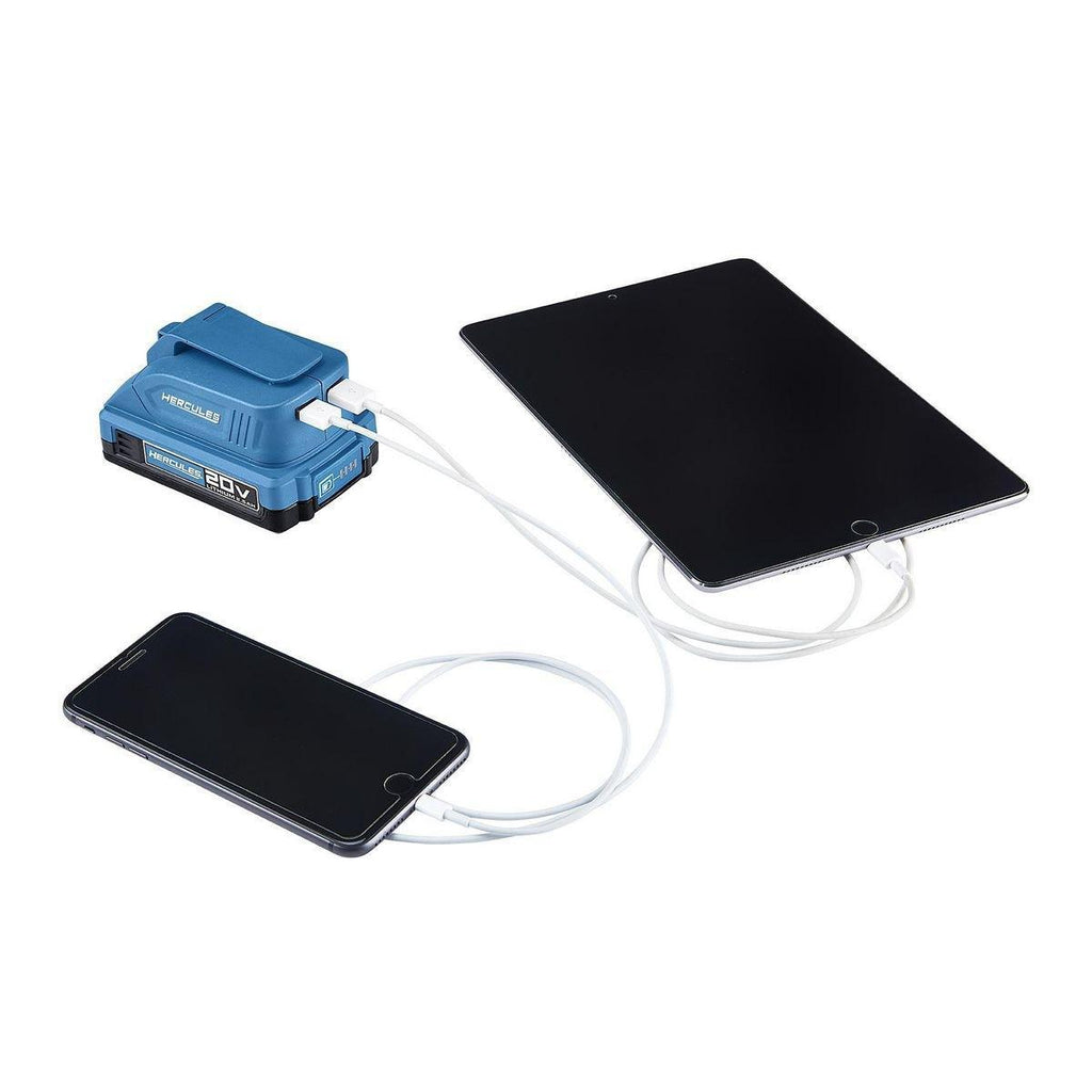 Adaptateur pour batterie HERCULES source d'alimentation USB au lithium-ion 20 V - Outil seulement - sosoutils