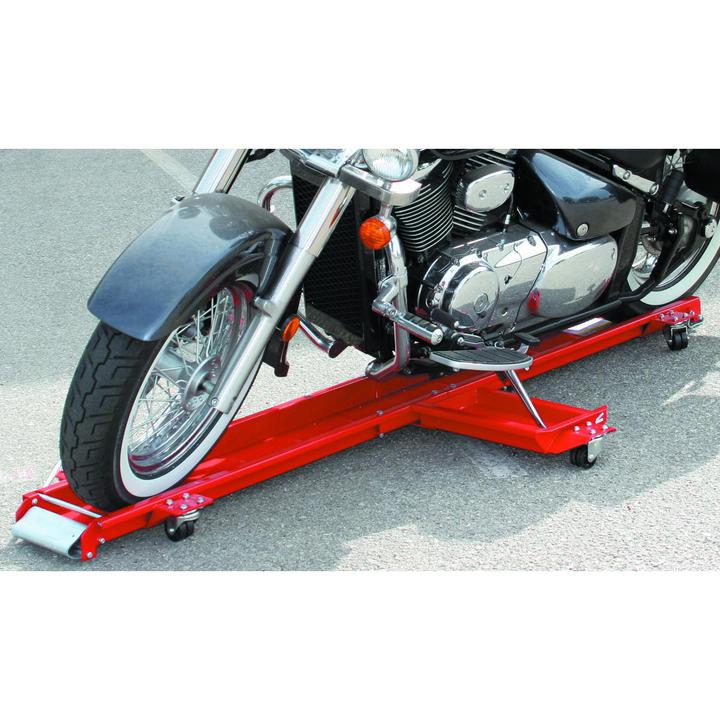 Chariot range moto universel rouge Brazoline sur roulettes - Atelier &  Stand sur La Bécanerie
