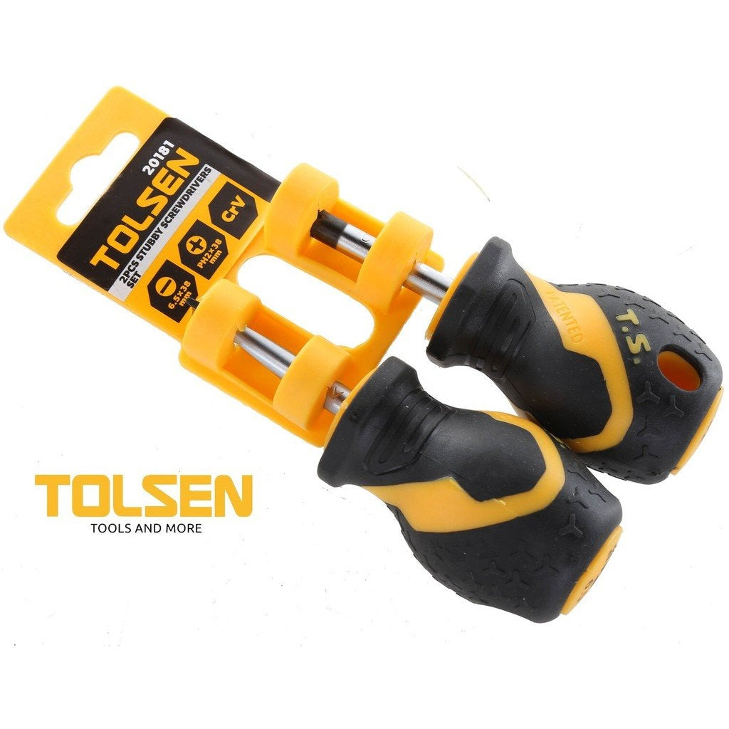 Ensemble de 2 tournevis court "STUBBY" de 1.5 po-TOLSEN - sosoutils