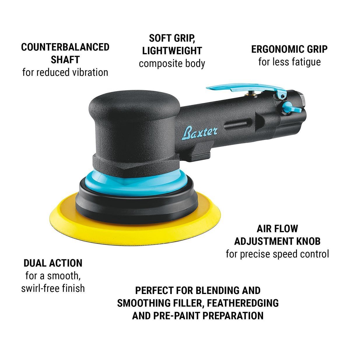 Ponceuse pneumatique a double action de 6 po BAXTER - sosoutils