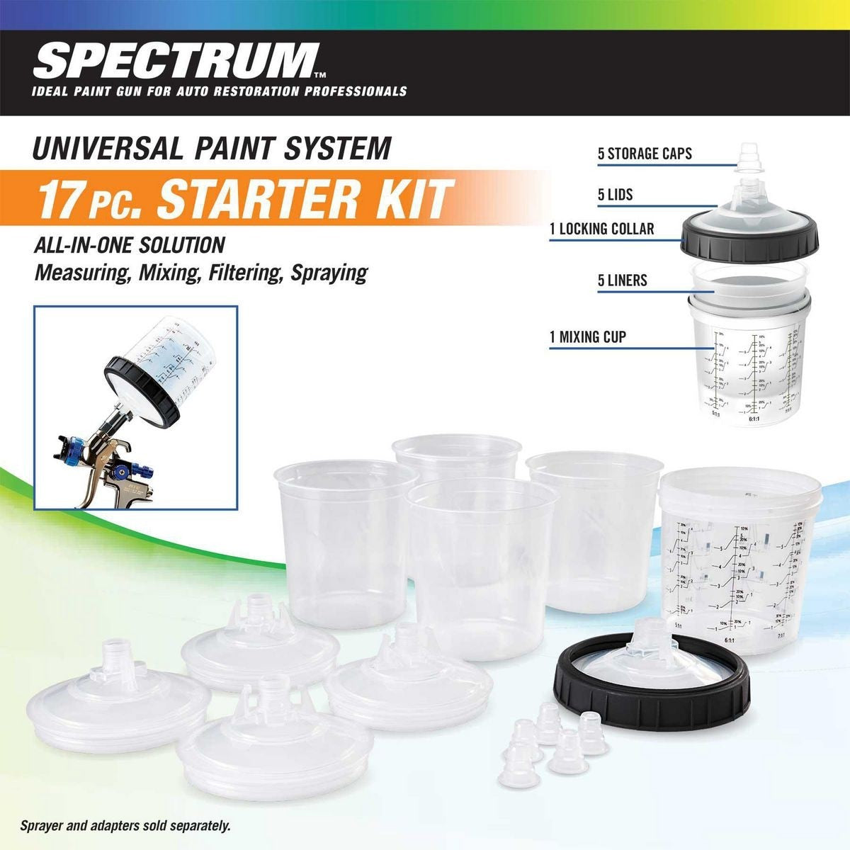 Ensemble de démarrage pour système de peinture universel, 17 Pièces SPECTRUM - sosoutils