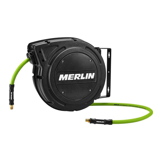 Dévidoir de tuyau à air rétractable inclus de 3/8 po x 50 pi MERLIN - sosoutils