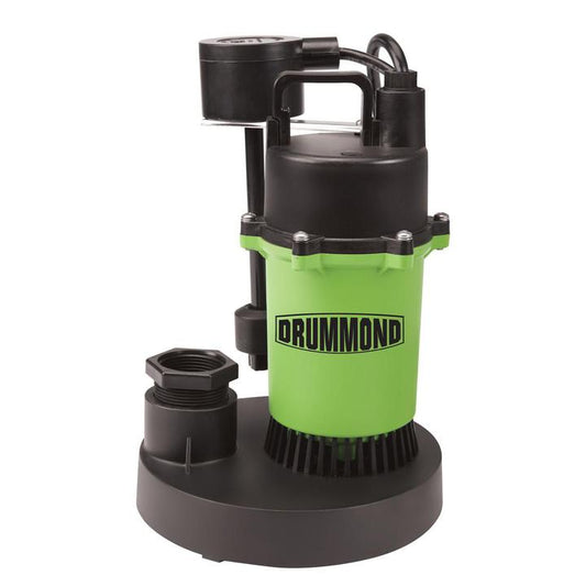 Pompe de puisard submersible 1/3 HP avec flotteur vertical 3400 GPH-DRUMMOND - sosoutils