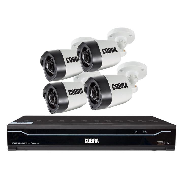 DVR de surveillance 8 canaux avec 4 caméras HD et capacités de surveillance mobiles COBRA - sosoutils