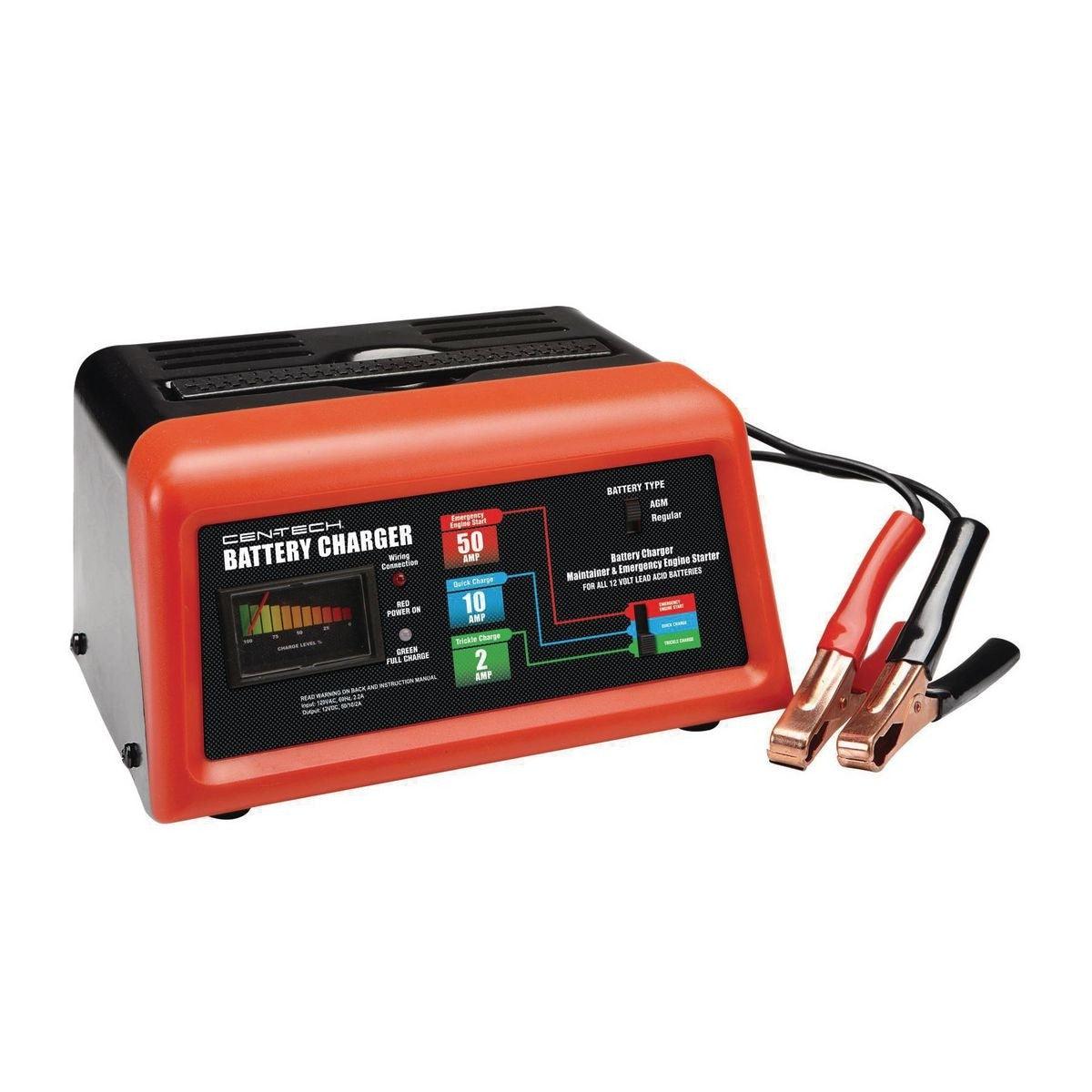 Chargeur 12V automatique 2/10/50 Ampères CEN-TECH - sosoutils