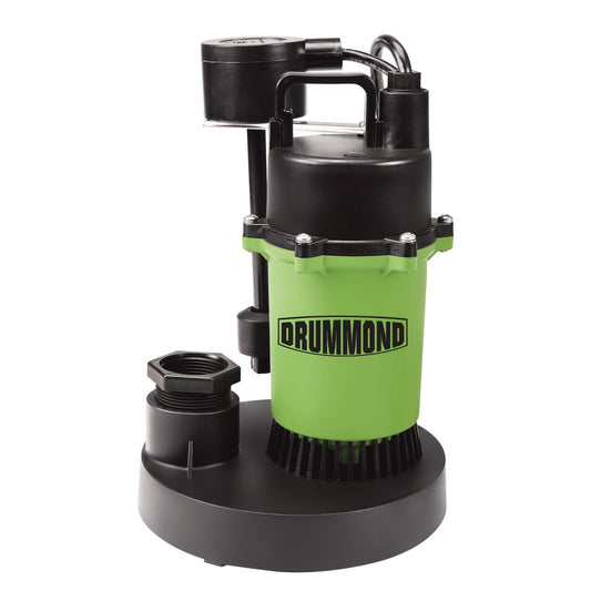 Pompe de puisard submersible 1/2 HP avec flotteur Vvertical, 3800 GPH-DRUMMOND - sosoutils