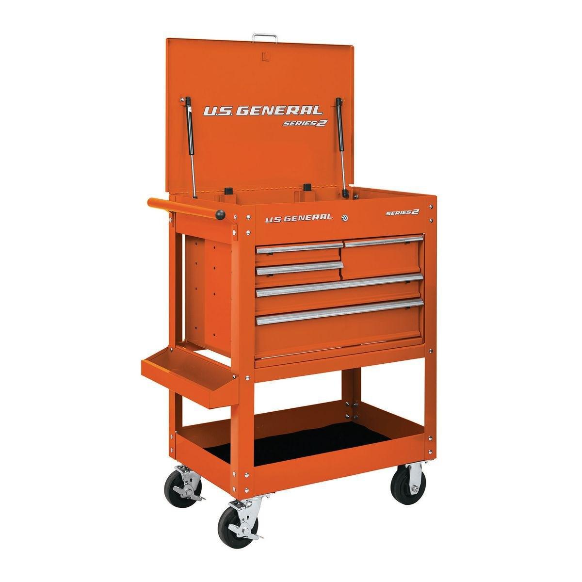 Chariot/Coffre de mécanicien à 5 tiroirs US General® Orange - sosoutils