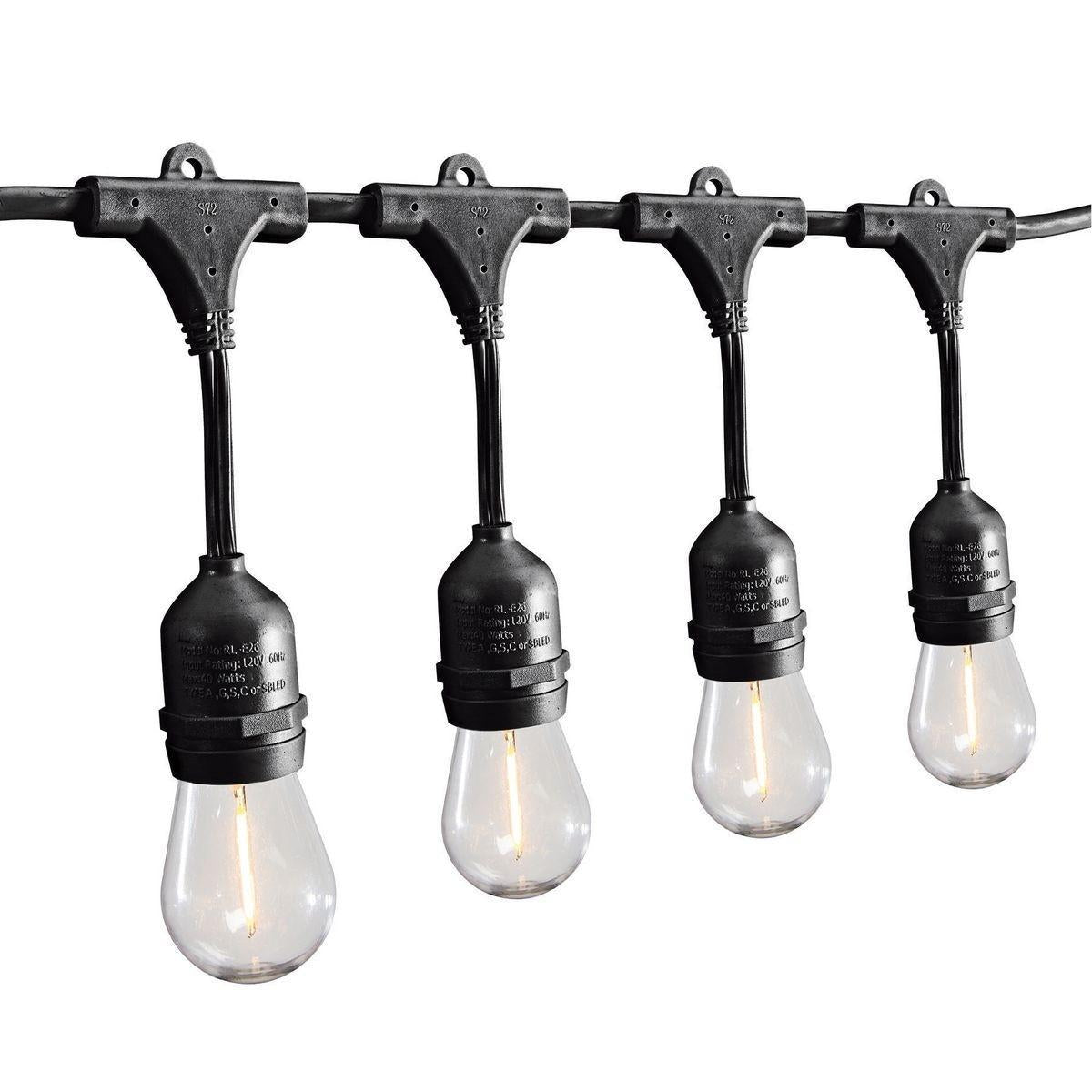 Guirlande de lumière extérieure à 12 ampoules DEL 24 pieds, Noir - LUMINAR OUTDOOR - sosoutils