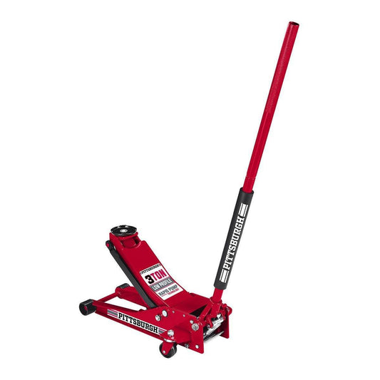 Cric en acier profil bas PITTSBURGH de 3 tonnes avec Rapid Pump® - Rouge - sosoutils