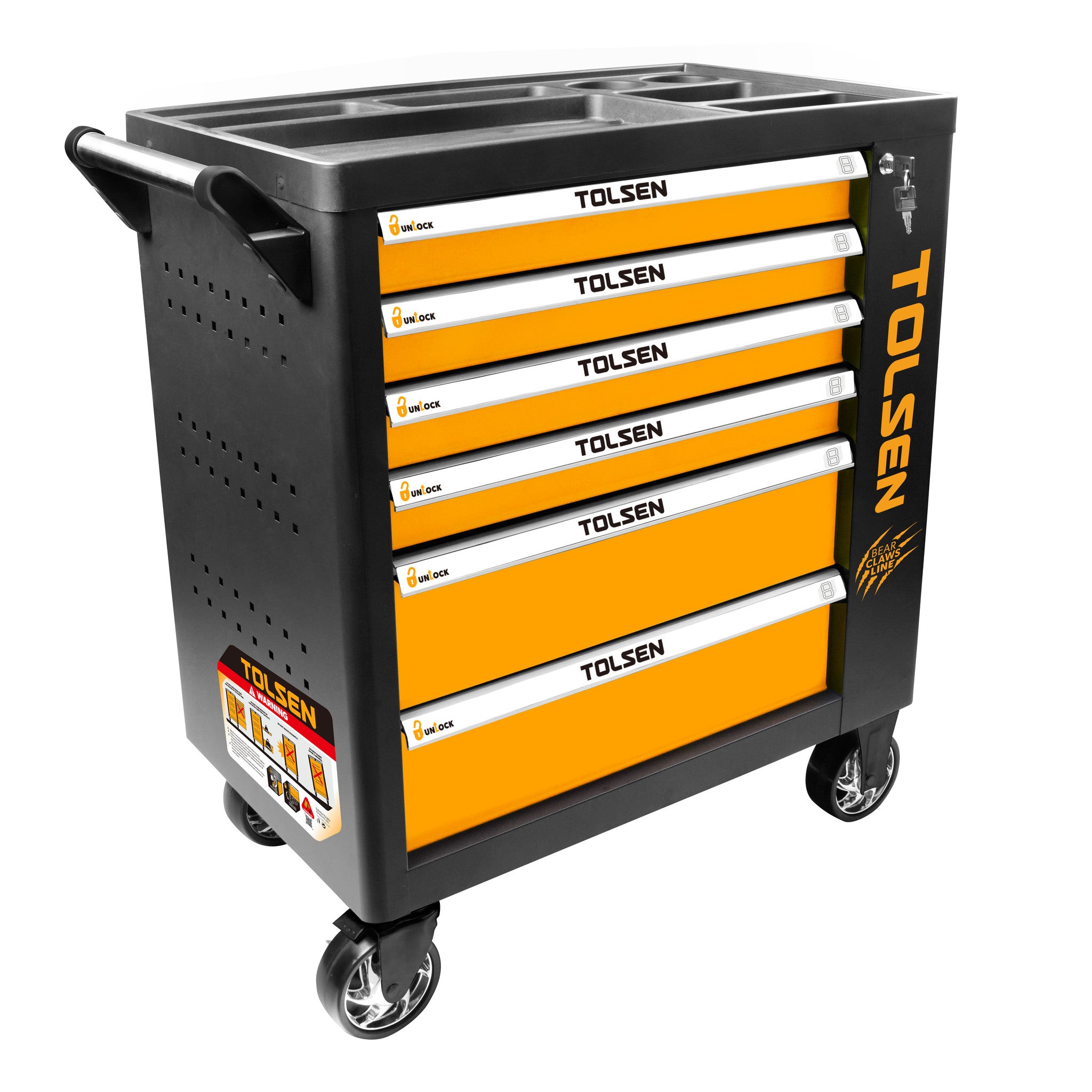 Industrial tool chest on wheels 6 drawers - TOLSEN