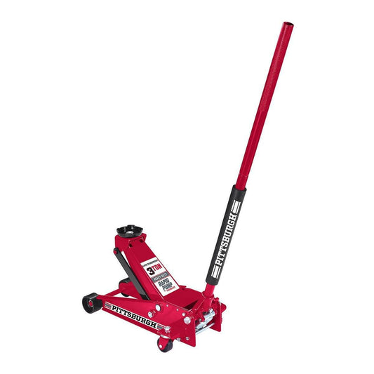 Cric en acier PITTSBURGH de 3 tonnes avec Rapid Pump® - Rouge - sosoutils