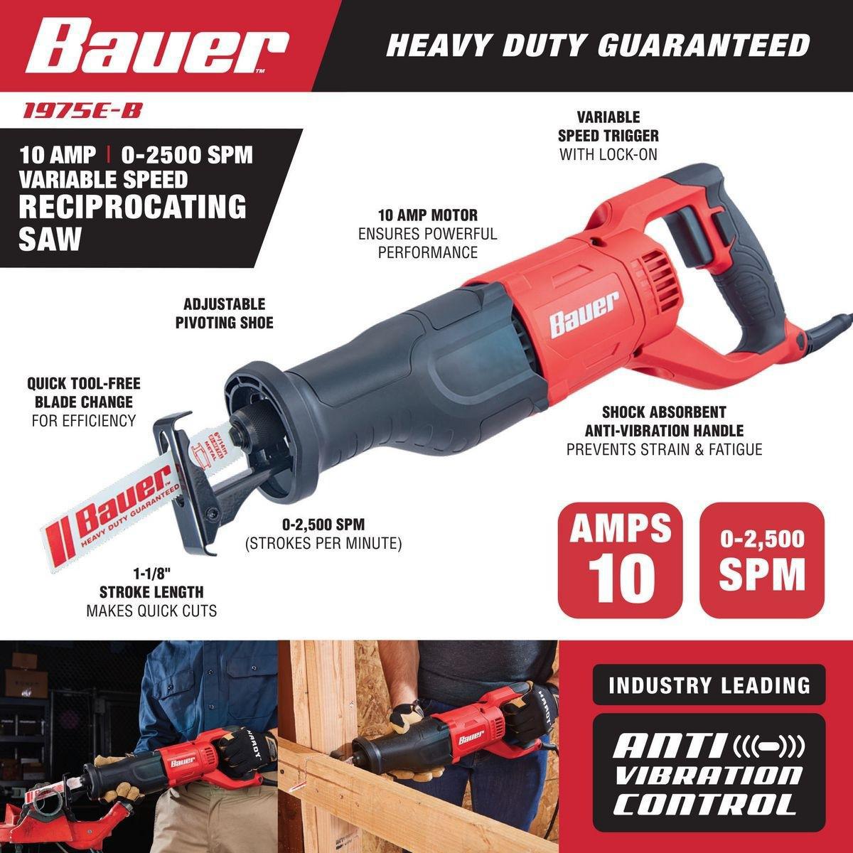 Bauer 10 amp reciprocating saw sale