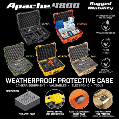 Étui de protection étanche 4800 - X-Large Jaune APACHE - sosoutils