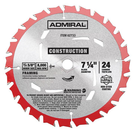 Lame de scie circulaire, 7-1 / 4 po, 24 dents Admiral® - sosoutils