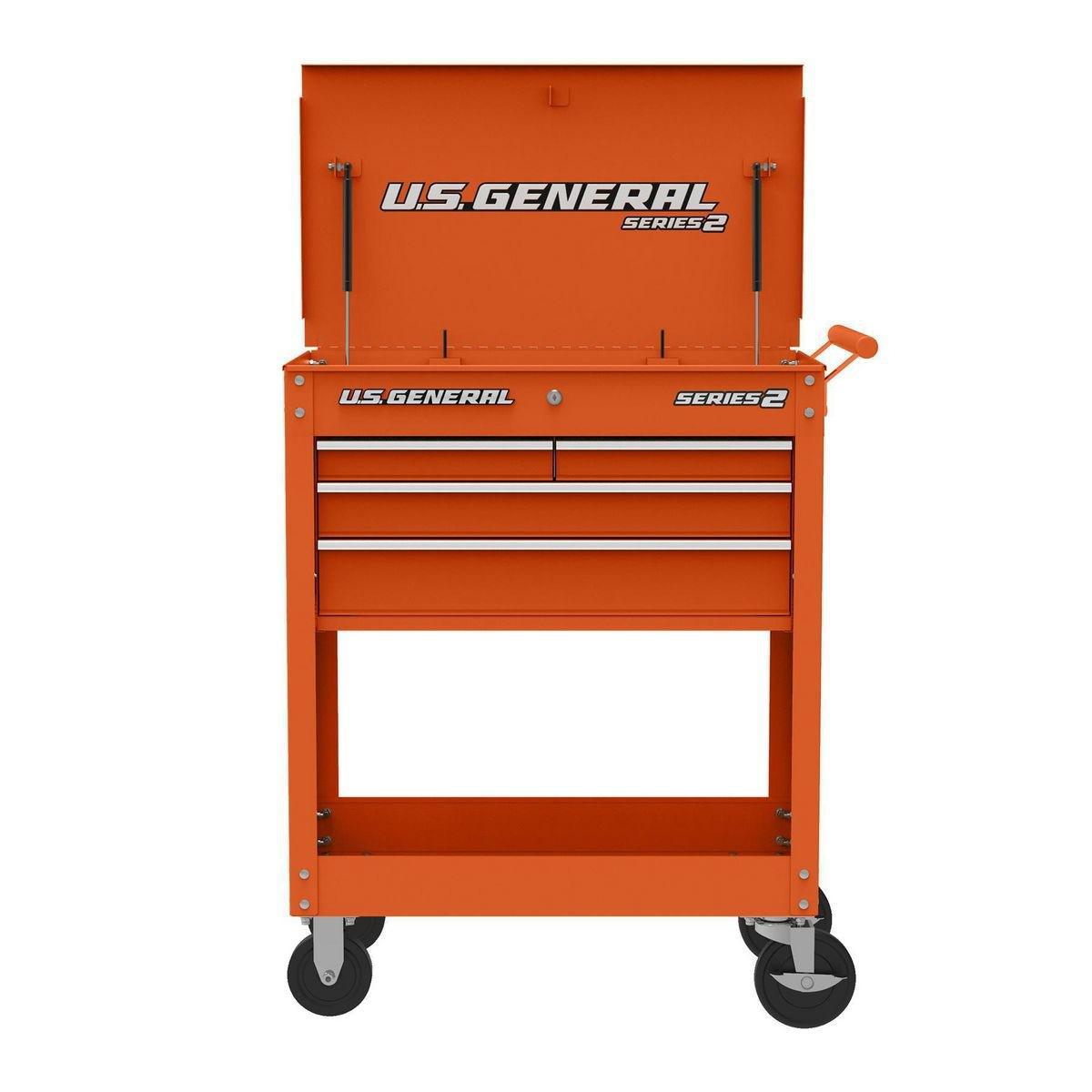 Chariot/Coffre de mécanicien à 4 tiroirs US General® Orange - sosoutils