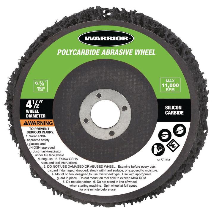 Roue abrasive en polycarbure de 4-1 / 2 po WARRIOR - sosoutils